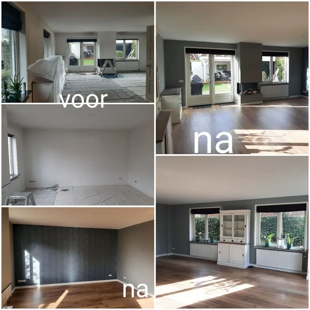 Voor en na overzicht van diverse schilderprojecten
